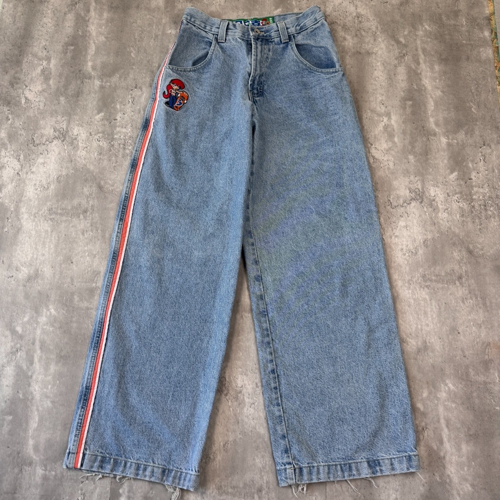 Vintage JNCO Mags Girlie Stuff Jeans Womens 9 Baggy Wide Leg Stripe 90s USA